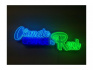 Andrea Bowers, Climate Change is Real (Multiple), 2017.  Neon, MDO, paint, 20 3/4 x 57 in (52.7 x 14