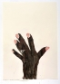 Black Hand and Diamond Ring, 2012. Ink, colored pencil and collage on paper, 33.5 x 23.5 in.