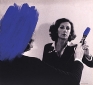 Pintura Habitada, 1975. B/W photograph with blue acrylic paint, 18 x 22.5 in.