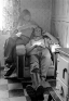 Charlie and Alan in Granny\'s chair, 1977. Silver gelatin print, editionof 7 (+2 AP).